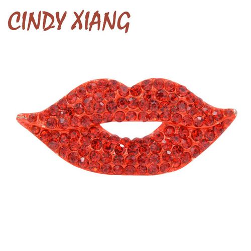 Broche À Lèvres En Strass Pour Femme, Rouge, Sexy, Brillant, À La Mode, Bijoux, Cadeau, Nouveauté 2018