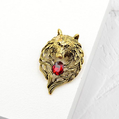 Broche Vintage Avec Tête De Lion, Pour Hommes Et Femmes, Costume Chemise, Grande Broche En Cristal, Bijoux Unisexe, 2 Couleurs