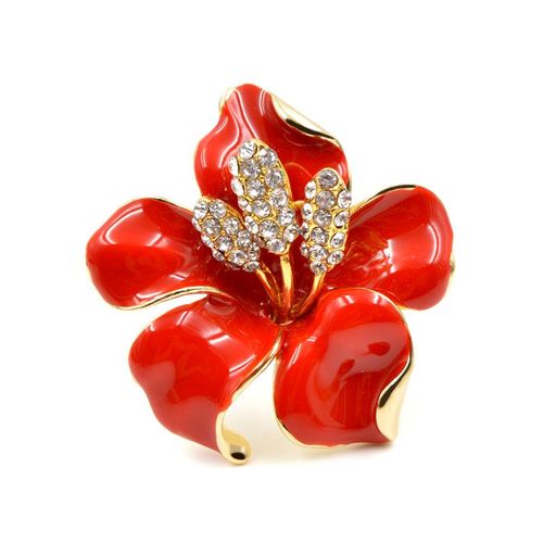 Broches À Fleurs En Émail Pour Femmes, Bijoux En Plaqué Or Et Argent, Broches À Strass, Cadeau, Vente En Gros