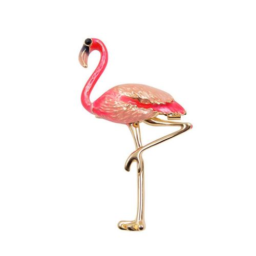 Broche Flamant Rose En Émail Unisexe Pour Femme Et Homme, Mignon, Broche Oiseau Animal, Accessoires De Mode Pour Manteau De Robe