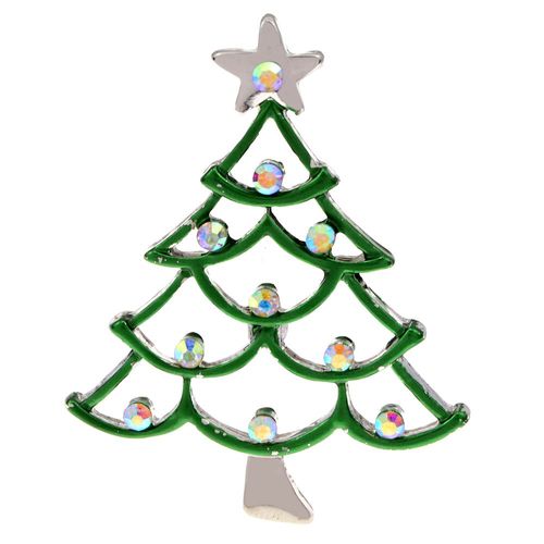 Broche En Strass Pour Arbre De Noël, Nouvelle Mode Créative, Broche Unisexe En Émail Vert, Cadeau De Nouvel An Pour Enfants