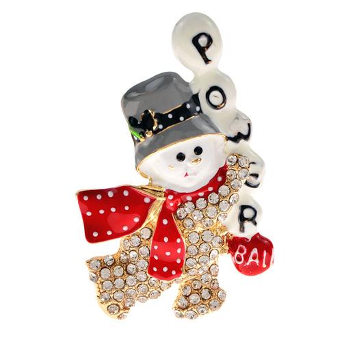 Broche De Bonhomme De Neige En Strass Pour Femmes, Jolie Épingle De Noël En Émail, 2 Couleurs Disponibles, Haute Qualité, Nouveauté 2021