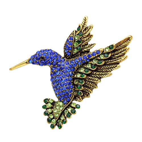 Cindy Xiang Nouvelle Arrivée Couleur Bleu Marine Strass Colibri Broches Pour Femmes Vintage Mode Animaux Broches Haute Qualité Cadeau