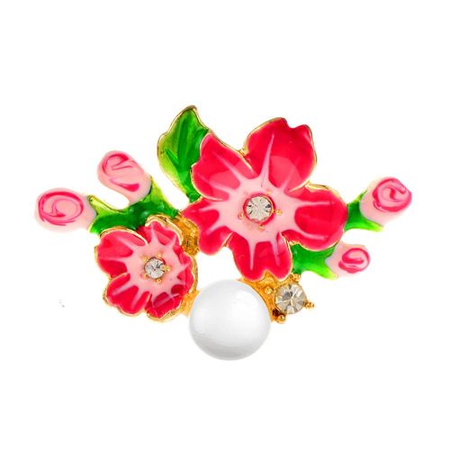 Broches En Émail Pour Femmes, Broches En Fleurs De Cerisier, Perle, À La Mode, Pull Fleur, Bijoux 2 Couleurs Disponibles, Cadeau D'hiver