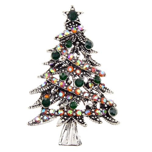 Broche En Strass Multicolore, Nouvelle Broche D'arbre De Noël Pour Femmes Et Hommes, À La Mode, Cadeau De Nouvel An