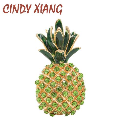 Broche Ananas En Émail Pour Femmes, Couleur Verte, Strass, Mode D'été, Livraison Directe, Nouveau Cadeau 2018