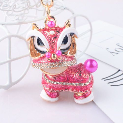 Porte-Clés De Voiture En Métal, Créatif, Style Chinois, Danse Du Lion, Alliage, Pendentif, Cadeau Pour Enfants, Amis