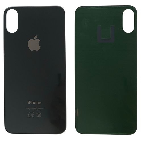 Vitre Arrière Iphone X Noir Avec Logo Et Adhésif De Fixation