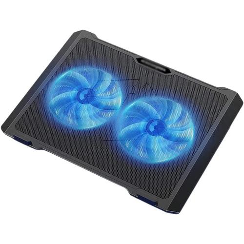 Support Pc Portable Tapis De Refroidissement pour Ordinateur Portable De  Jeu avec 2 Ventilateurs Silencieux Lumière LED Bleue avec Deux Ports USB  2.0 pour 17 Pouces Support Ordinateur