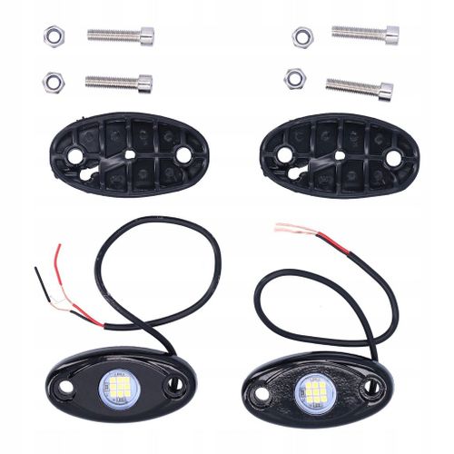 Paire De Rock Lights Blanc 9leds Ip68 Châssis