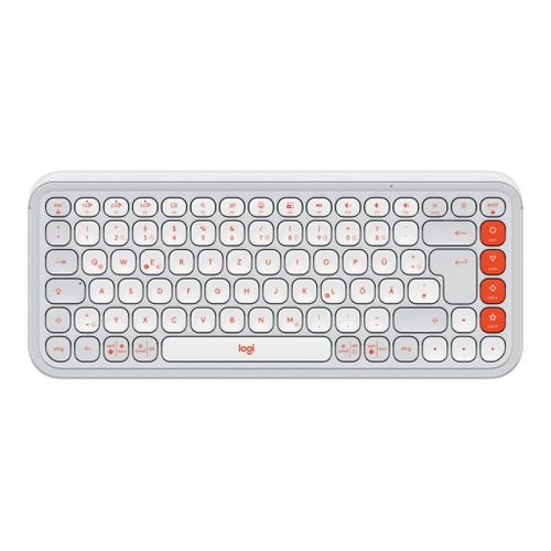 Logitech POP Icon Keys - Clavier - sans fil - Bluetooth LE - QWERTZ - Allemand - blanc cassé, orange