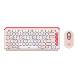 Logitech POP Icon Combo - Ensemble clavier et souris - sans fil - Bluetooth LE - QWERTZ - Allemand - blanc cassé, rose