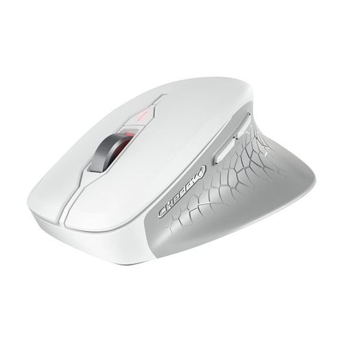 CHERRY STREAM MOUSE COMFORT - Souris - ergonomique - pour droitiers - optique - 6 boutons - sans fil - 2.4 GHz - récepteur sans fil USB - blanc/gris