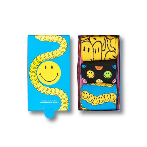 Blue Smiley 3-Pack Gift Set | Happy Socks