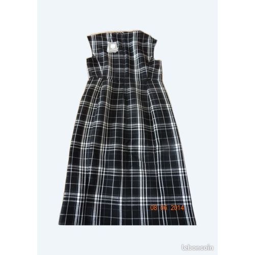 Robe À Carreaux Noir Marque Sandro Ferrone T48 Italienne