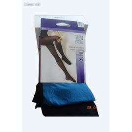 2 Paires De Collants 1 Bleu Et 1 Noir Opaque Taille 3-4 Tex • Taille 44 - Xxl • Neuf Avec Étiquette