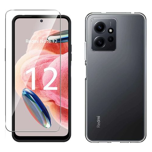 Pack Coque Transparente En Tpu Et Protection Écran Vitre En Verre Trempé Pour Xiaomi Redmi Note 12 4g - Xeptio