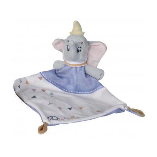 Doudou Plat Dumbo L'éléphant 22 X 22 Cm - Set Doudou Enfant Avec Mouchoir + 1 Carte Tigre - Disney