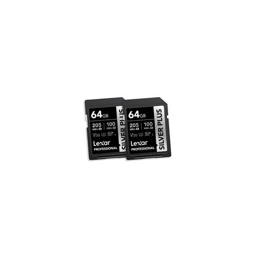 CARTE MÉMOIRE SD LEXAR PACK 2 CARTES SDXC 64GO SILVER PLUS