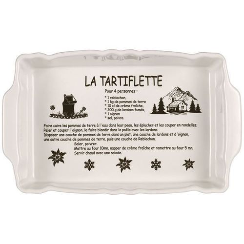 Plat Tartiflette Céramique Rectangulaire 31 X 19 Cm Crème