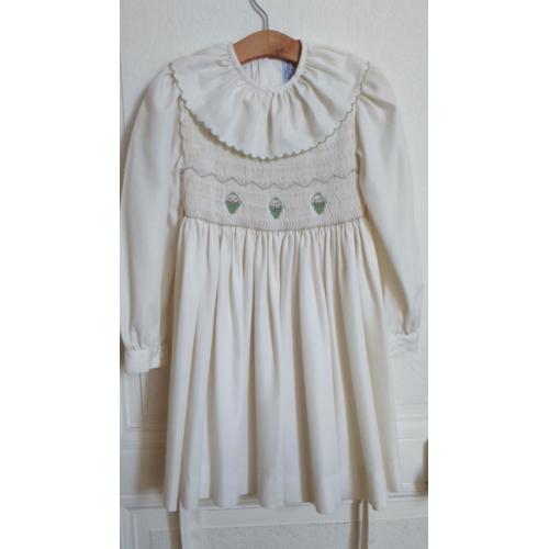 Robe Ecru A Smock " Jacadi " Taille 6 Ans Idee Cadeau