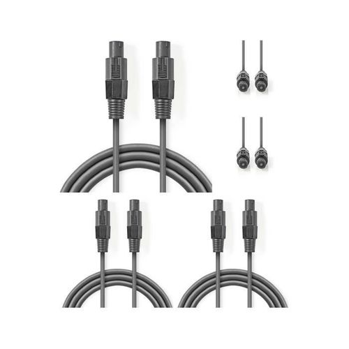 SPEAKON LOT DE 2 CABLES HP SPEAKON 15m 2 x 1.5mm2 AMPLI ENCEINTE SONO DJ