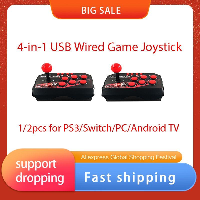 Joystick De Jeu Filaire Usb 4 En 1, Station D'arcade Rétro