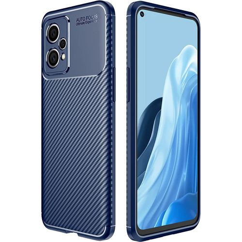 Coque Pour Realme 9 5g (6.6"")/ Realme 9 Pro, Tpu [ Fibre De Carbone ] Pochette -Bleu