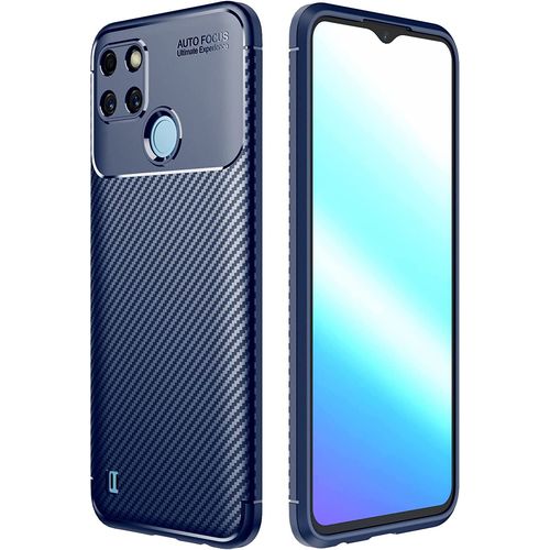 Coque Pour Realme C21y (Realme C21-Y)/ Realme C25y, Tpu [ Fibre De Carbone ] Pochette -Bleu
