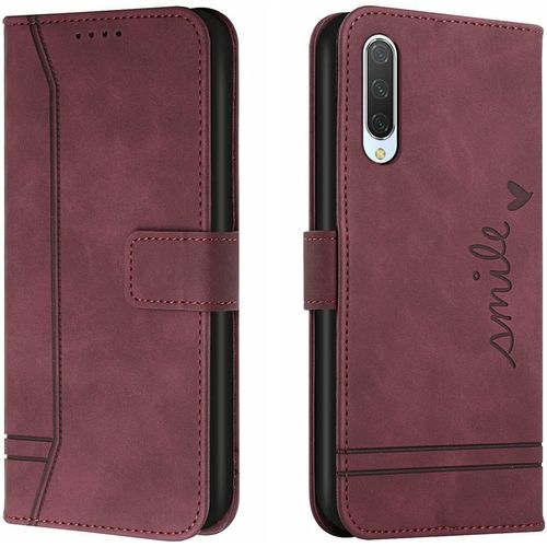 Coque Pour Xiaomi Mi 9, Xiaomi Mi 9, Portefeuille Housse En Pu Avec Tpu Fermoir Flip Pochette Housse Pour Xiaomi Mi 9 (Rouge)