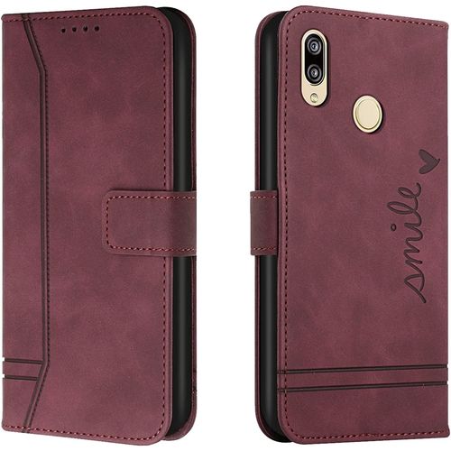 Coque Pour Huawei Honor 8x, Portefeuille Housse En Pu Avec Tpu Fermoir Flip Pochette Housse Pour Huawei Honor 8x (Rouge)