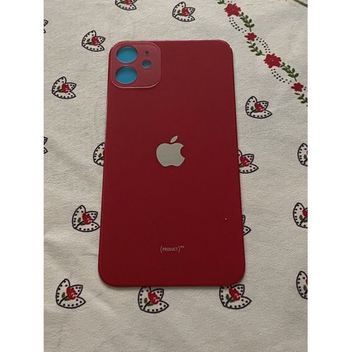 Vitre Arrière Iphone 11 Rouge Avec Logo Et Adhésif De Fixation