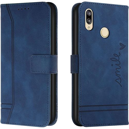 Coque Pour Huawei Honor 8x, Portefeuille Housse En Pu Avec Tpu Fermoir Flip Pochette Housse Pour Huawei Honor 8x (Bleu)