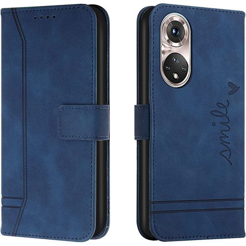 Coque Pour Huawei P50 Pro, Portefeuille Housse En Pu Avec Tpu Fermoir Flip Pochette Housse Pour Huawei P50 Pro (Bleu)