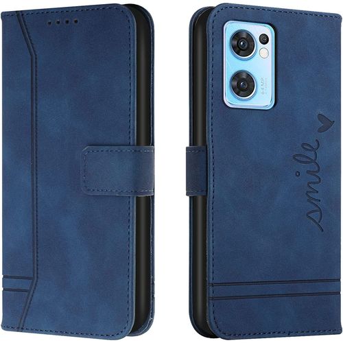 Coque Pour Oppo Find X5 Lite/Reno 7 5g, Portefeuille Housse En Pu Avec Tpu Fermoir Flip Pochette Housse Pour Oppo Find X5 Lite/Reno 7 5g(Bleu)