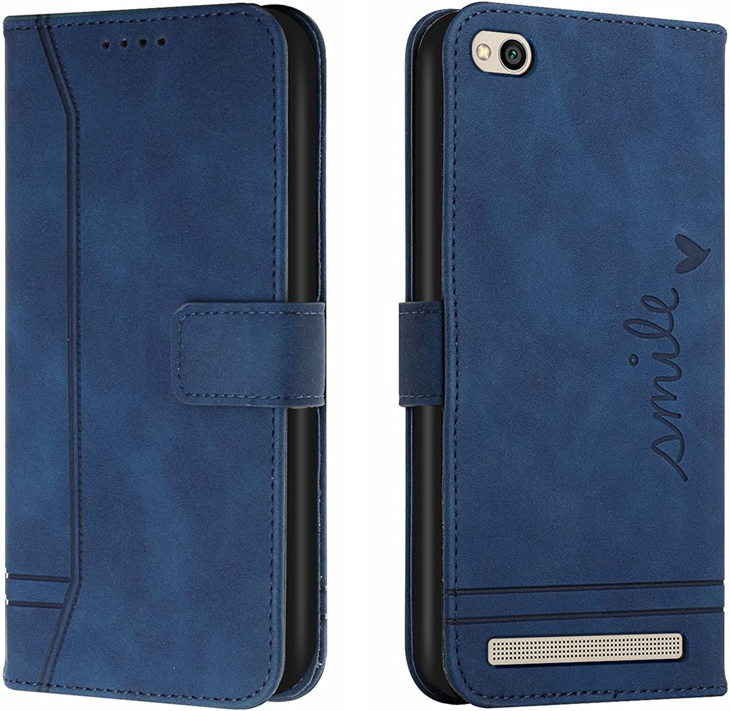 Coque Pour Xiaomi Redmi 5a, Portefeuille Housse En Pu Avec Tpu Fermoir Flip Pochette Housse Pour Xiaomi Redmi 5a (Bleu)