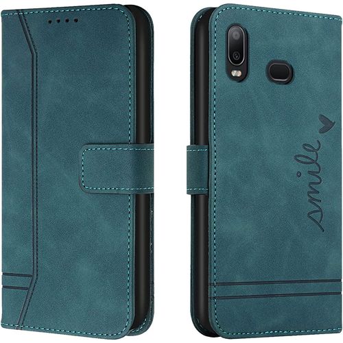 Coque Pour Huawei Y6 2019/Honor 8a, Portefeuille Housse En Pu Avec Tpu Flip Pochette Housse Pour Huawei Y6 2019/Honor 8a (Vert)