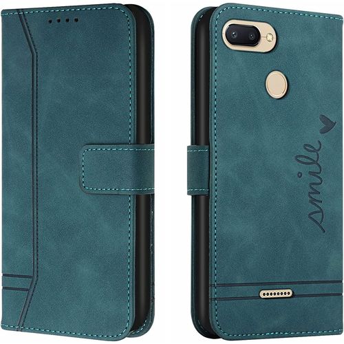 Coque Pour Xiaomi Redmi 6/6a, Portefeuille Housse En Pu Avec Tpu Fermoir Flip Pochette Housse Pour Xiaomi Redmi 6/6a (Vert)