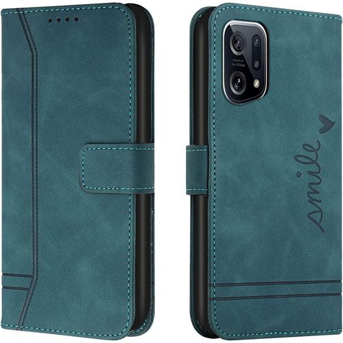Coque Pour Oppo Find X5, Coque Oppo Find X5, Portefeuille Housse En Pu Avec Tpu Fermoir Flip Pochette Housse Pour Oppo Find X5 (Vert)