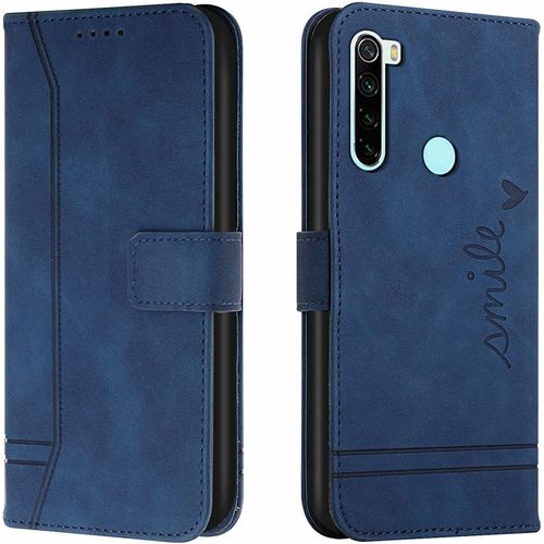 Coque Pour Xiaomi Redmi Note 8t, Portefeuille Housse En Pu Avec Tpu Fermoir Flip Pochette Housse Pour Xiaomi Redmi Note 8t (Bleu)