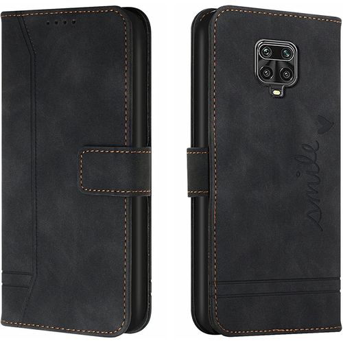 Coque Pour Xiaomi Redmi Note 9 Pro/Note 9 Pro Max/Note 9s, Portefeuille Housse En Pu Avec Tpu Fermoir Flip Pochette Housse (Noir)