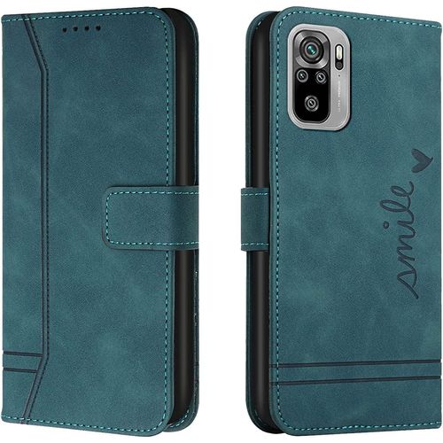 Coque Pour Xiaomi Redmi Note 10 4g/Note 10s, Portefeuille Housse En Pu Avec Tpu Flip Housse Pour Xiaomi Redmi Note 10 4g/Note 10s (Vert)