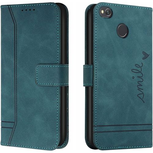 Coque Pour Xiaomi Redmi 4x, Portefeuille Housse En Pu Avec Tpu Fermoir Flip Pochette Housse Pour Xiaomi Redmi 4x (Vert)