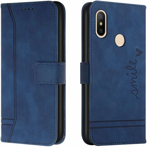Coque Pour Xiaomi Redmi Note 6 Pro, Portefeuille Housse En Pu Avec Tpu Fermoir Flip Pochette Housse Pour Xiaomi Redmi Note 6 Pro (Bleu)