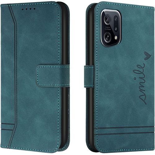 Coque Pour Oppo Find X5 Pro, Portefeuille Housse En Pu Avec Tpu Fermoir Flip Pochette Housse Pour Oppo Find X5 Pro (Vert)