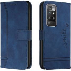 Coque Pour Xiaomi Redmi 10, Portefeuille Housse En Pu Avec Tpu Fermoir Flip Pochette Housse Pour Xiaomi Redmi 10 (Bleu)
