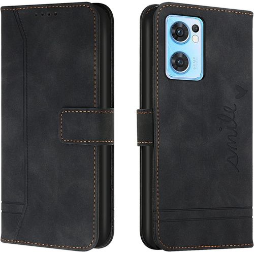 Coque Pour Oppo Find X5 Lite/Reno 7 5g, Portefeuille Housse En Pu Avec Tpu Fermoir Flip Pochette Housse Pour Oppo Find X5 Lite/Reno 7 5g(Noir)