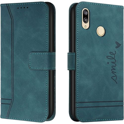 Coque Pour Huawei Honor 8x, Portefeuille Housse En Pu Avec Tpu Fermoir Flip Pochette Housse Pour Huawei Honor 8x (Vert)