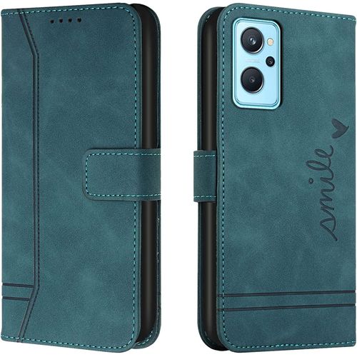 Coque Pour Oppo Realme 9i/ Oppo A76/ A96/ A36, Portefeuille Housse En Pu Avec Tpu Flip Pochette Housse Pour Realme 9i/ Oppo A76/ A96/ A36 (Vert)