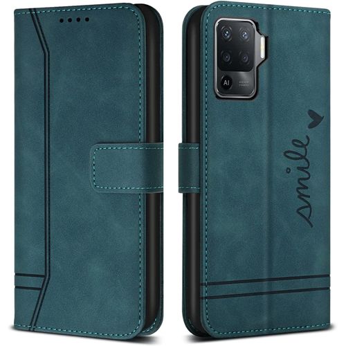 Coque Pour Oppo A16 / A55 5g / A53s 5g / A54 4g / A54s / A56 5g / Realme V11 5g, Avec Magnetique, Flip Pochette Housse Pour Oppo A16 / A55 5g / A53s 5g Protection, Vert